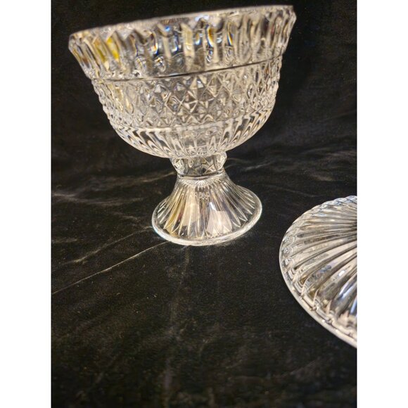 Vintage Fostoria Crystal Compote with Lid - Picture 7 of 8